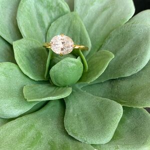 Oval solitaire engagement ring